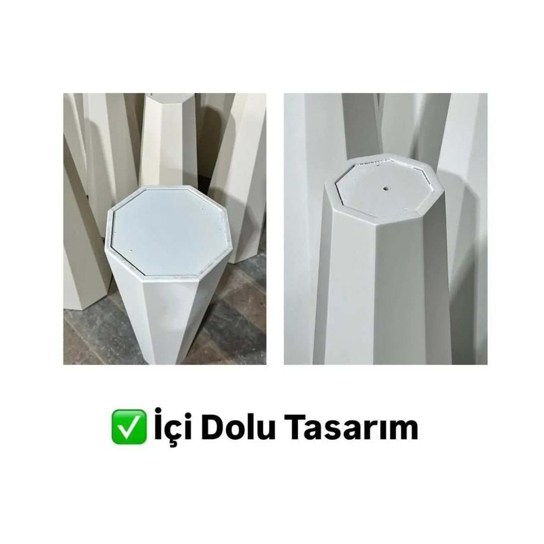 Lilyum Lake Mantar Sehpa Krem 2'li Set (47-57 CM)