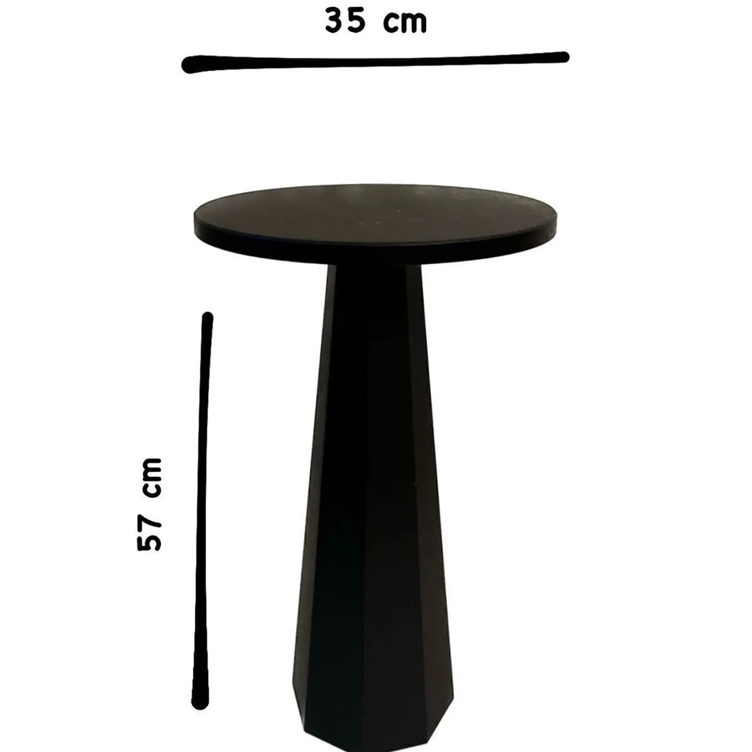 Lilyum Lake Mantar Sehpa Siyah 57 Cm